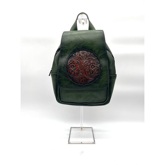Leather Embossed NWOT Backpack, Hippie Hobo Style main image 9